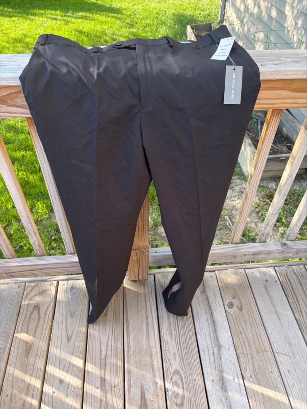 Michael Kors Men's Black Dress Trousers - Tailored Front 40Wx34L NWT